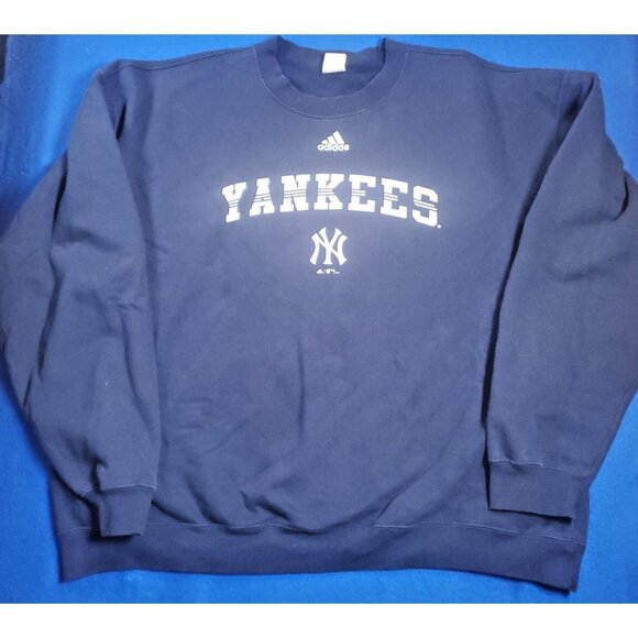 Vintage Y2K Adidas New York Yankees MLB Baseball Sports Sweatshirt Men's  XL - Picture 1 of 14